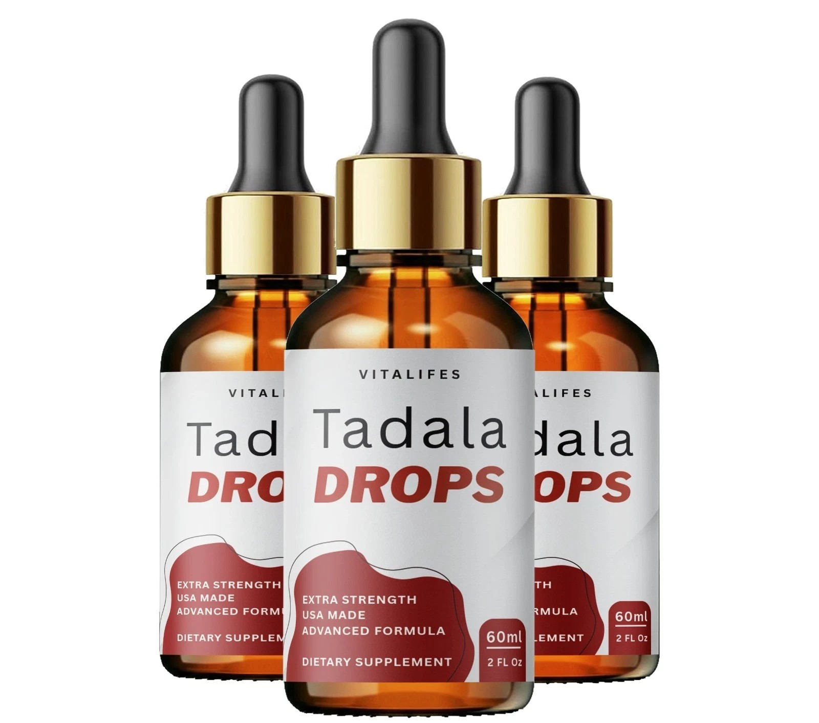 (3 Pack) Tadala Male Support Drops Advanced Vitamin Tadala Strength Supplement