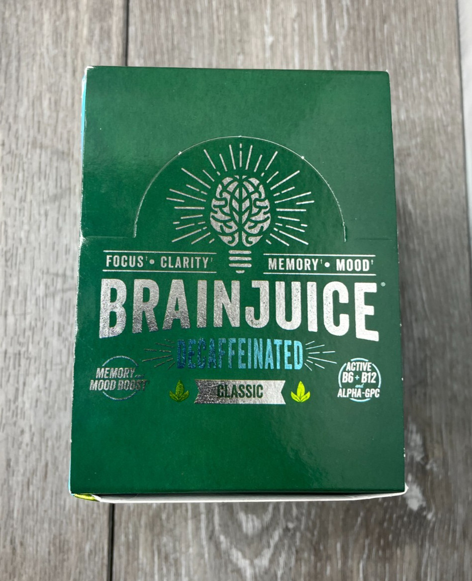 12ct BrainJuice Decaffeinated Classic Brain Booster Drink Supplement 2.5 oz each