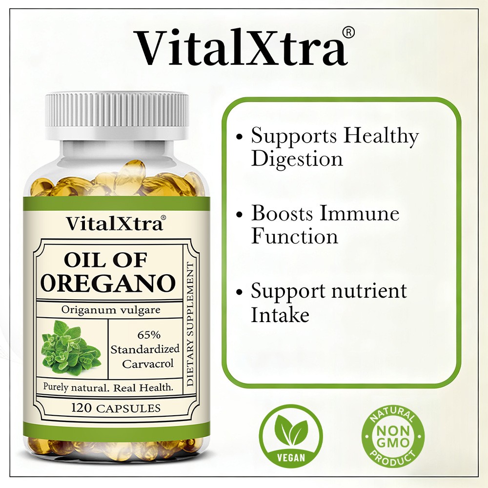 65rvacrol Oregano Oil 30~120CTSupport Intestinal Flora,Heart&Overall Wellness