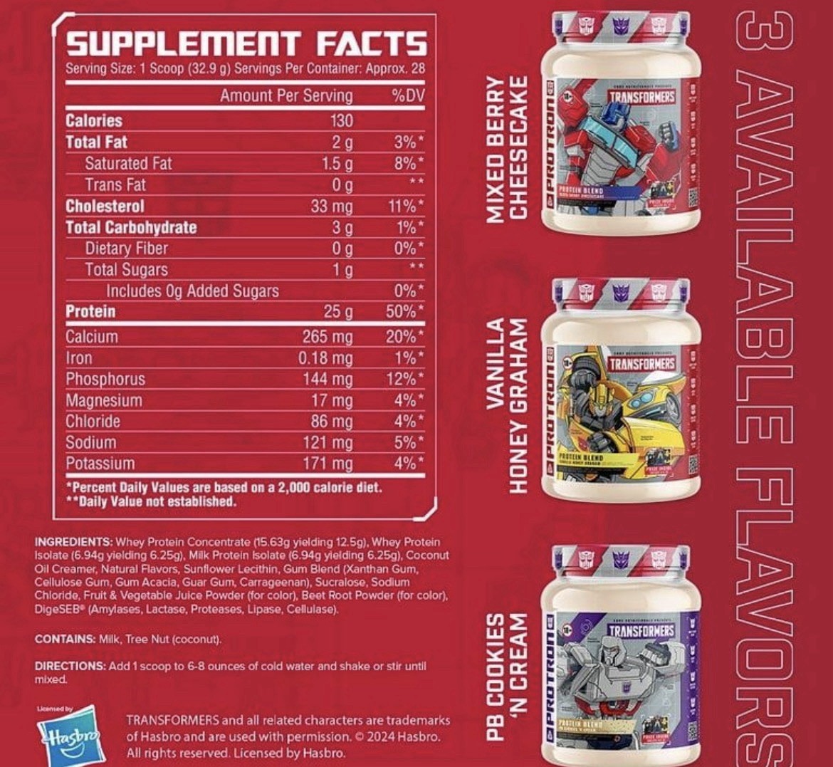 Core Nutritionals Transformers Protein Blend Mixed Berry Cheesecake New Sealed