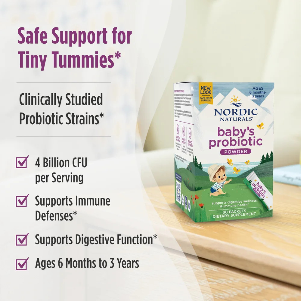 Nordic Naturals Baby’s Probiotic Powder – For Babies and Toddlers, 30 Count