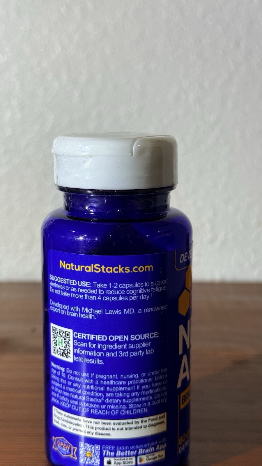 Natural Stacks Neuro Alert Brain Energy & Stamina Support Vegan 60 Capsules