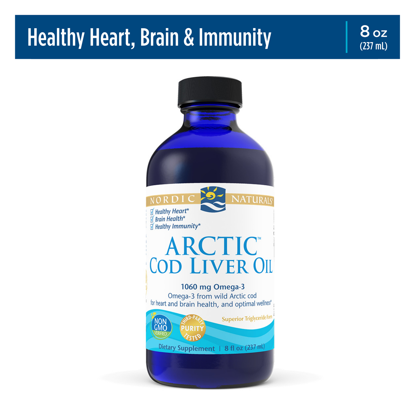 Nordic Naturals Arctic CLO – 100% Wild Cod Liver Oil, Unflavored, 8 Oz