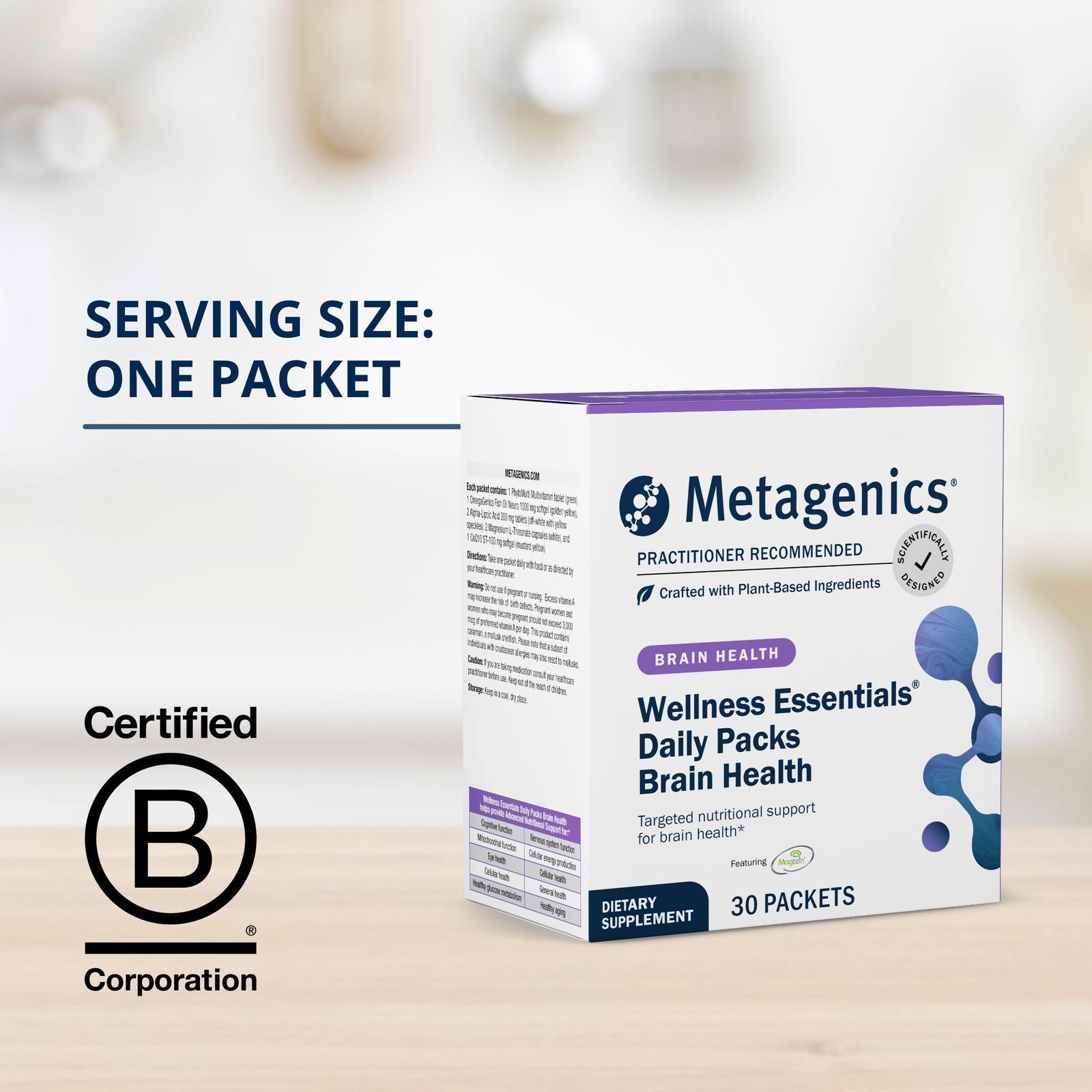 Metagenics Wellness Essentials Brain Health Daily Packs – Comprehensive Brain…
