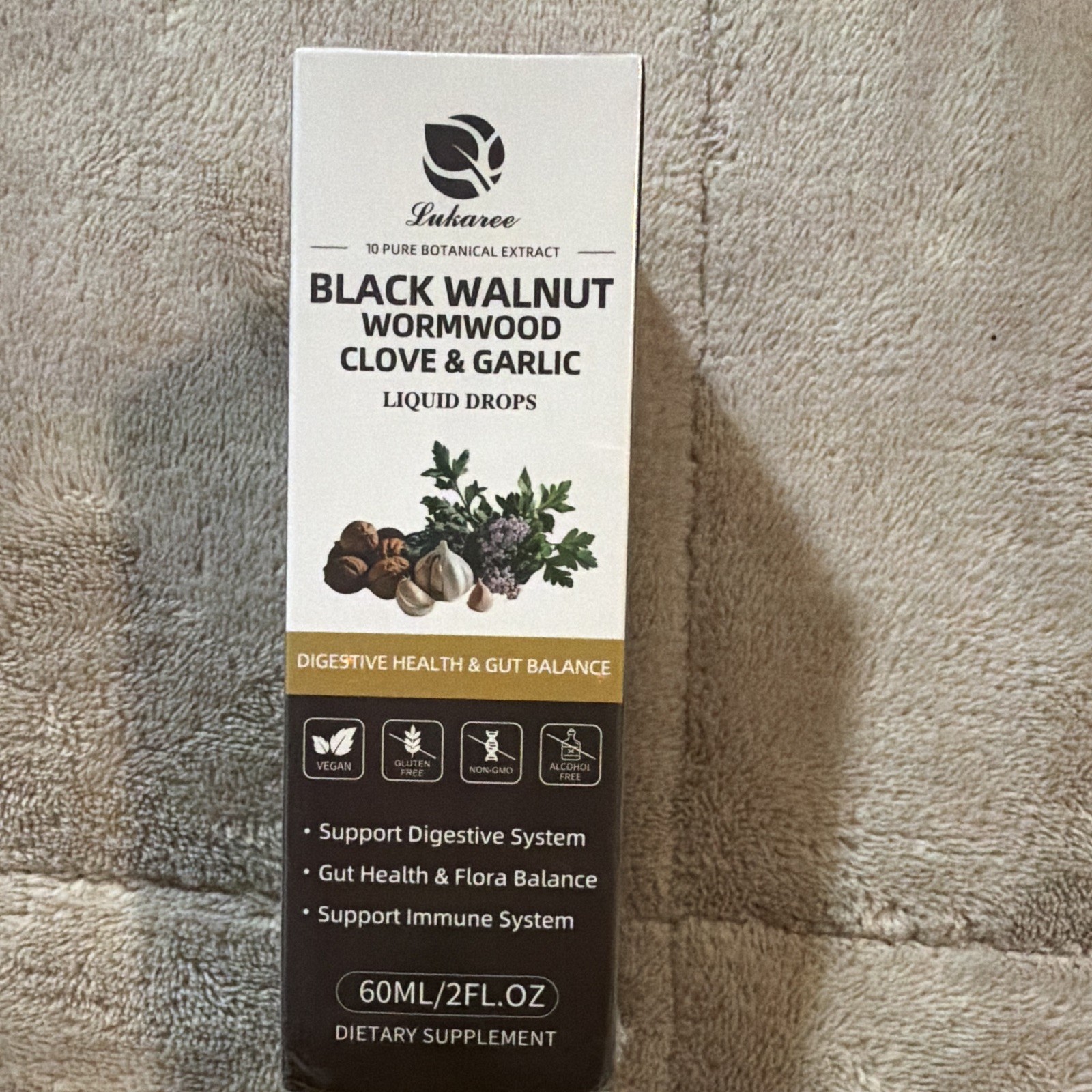 Lukaree Black Walnut Wormwood Clove Garlic + Soursop Drops 60mL Exp 11/2027