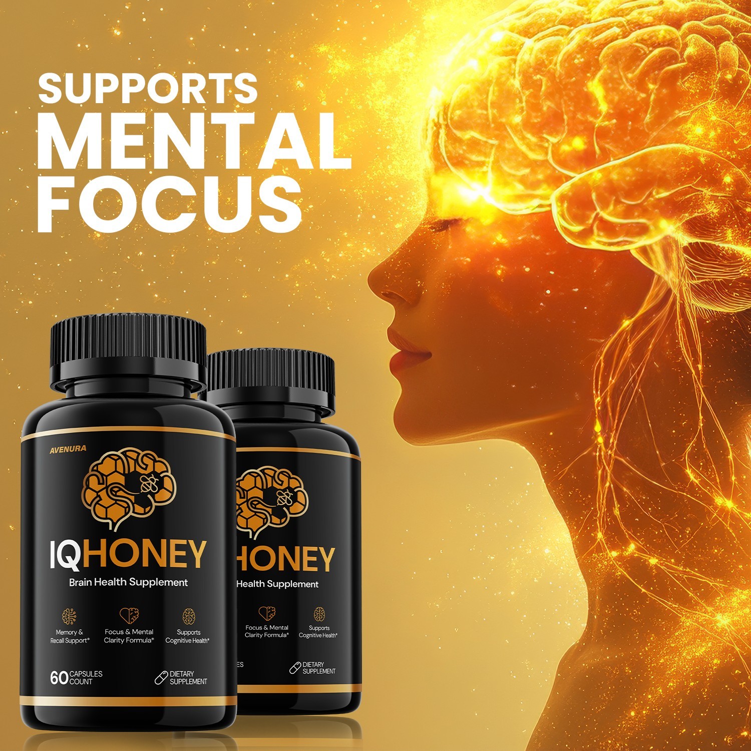 (1 Pack) IQ Honey Capsules – IQHoney Pills Advanced Formula Brain Health Support