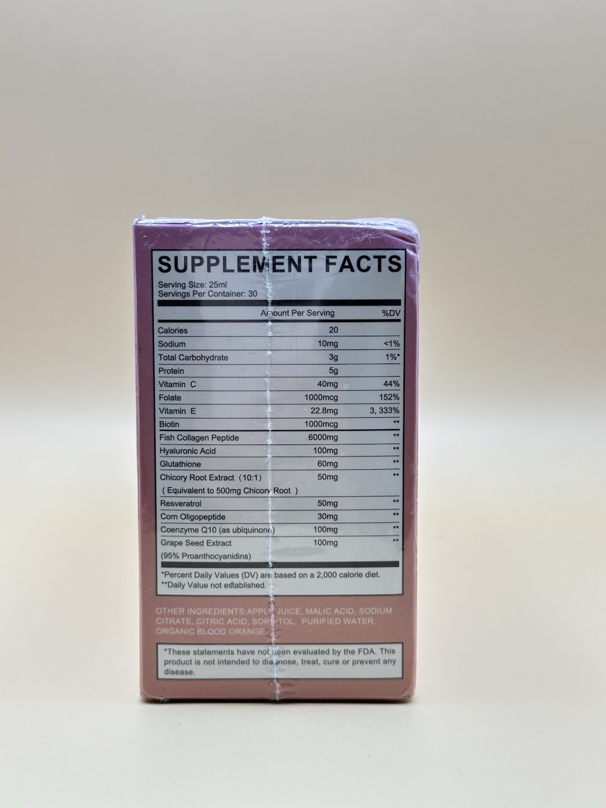 Beworths Collagen Marine Peptides Liquid Drink Blood Orange Zero Sugar 30ct 5/26