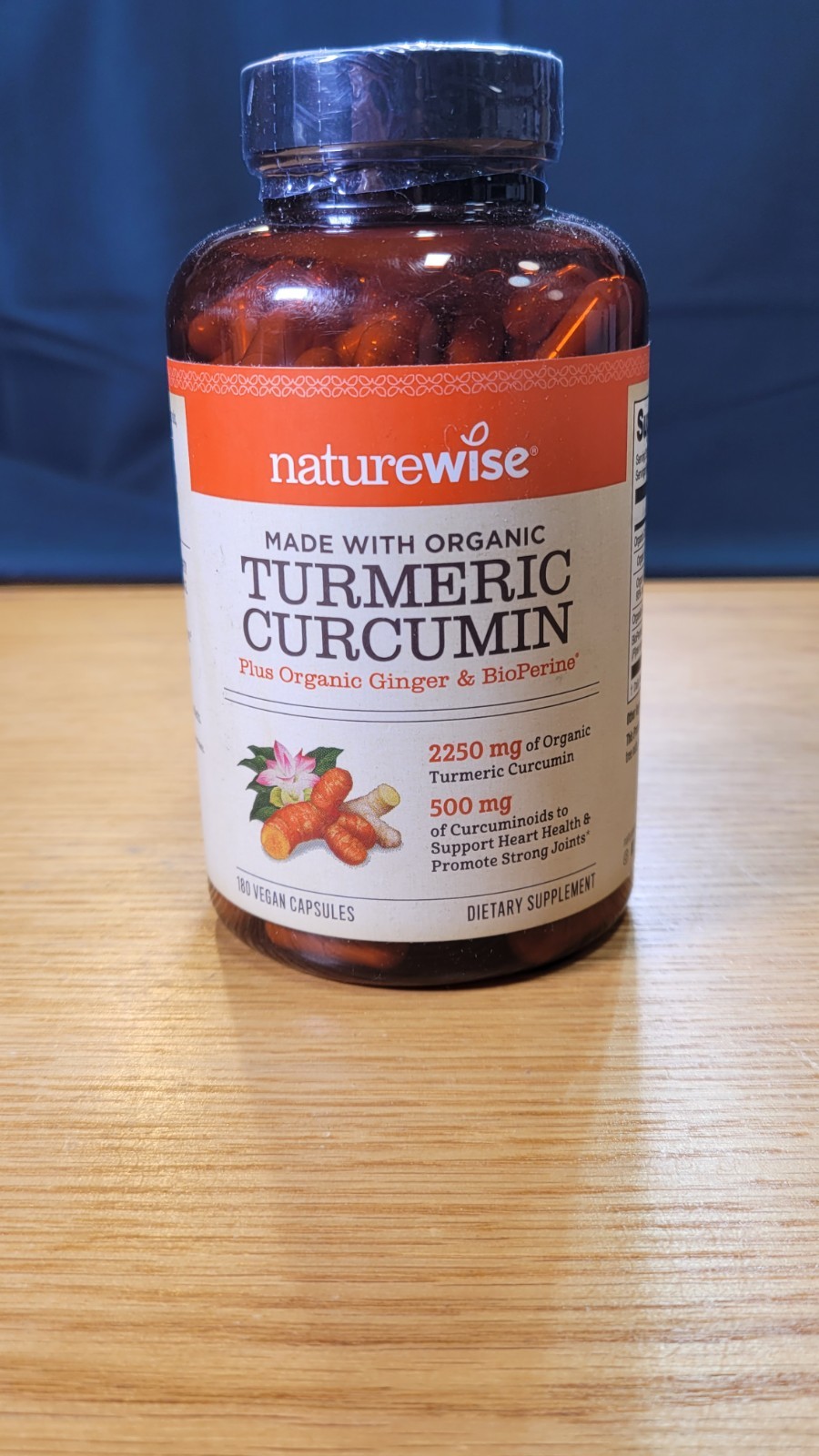 NatureWise, Organic Turmeric Curcumin, 180 Vegan Capsules 03/2028