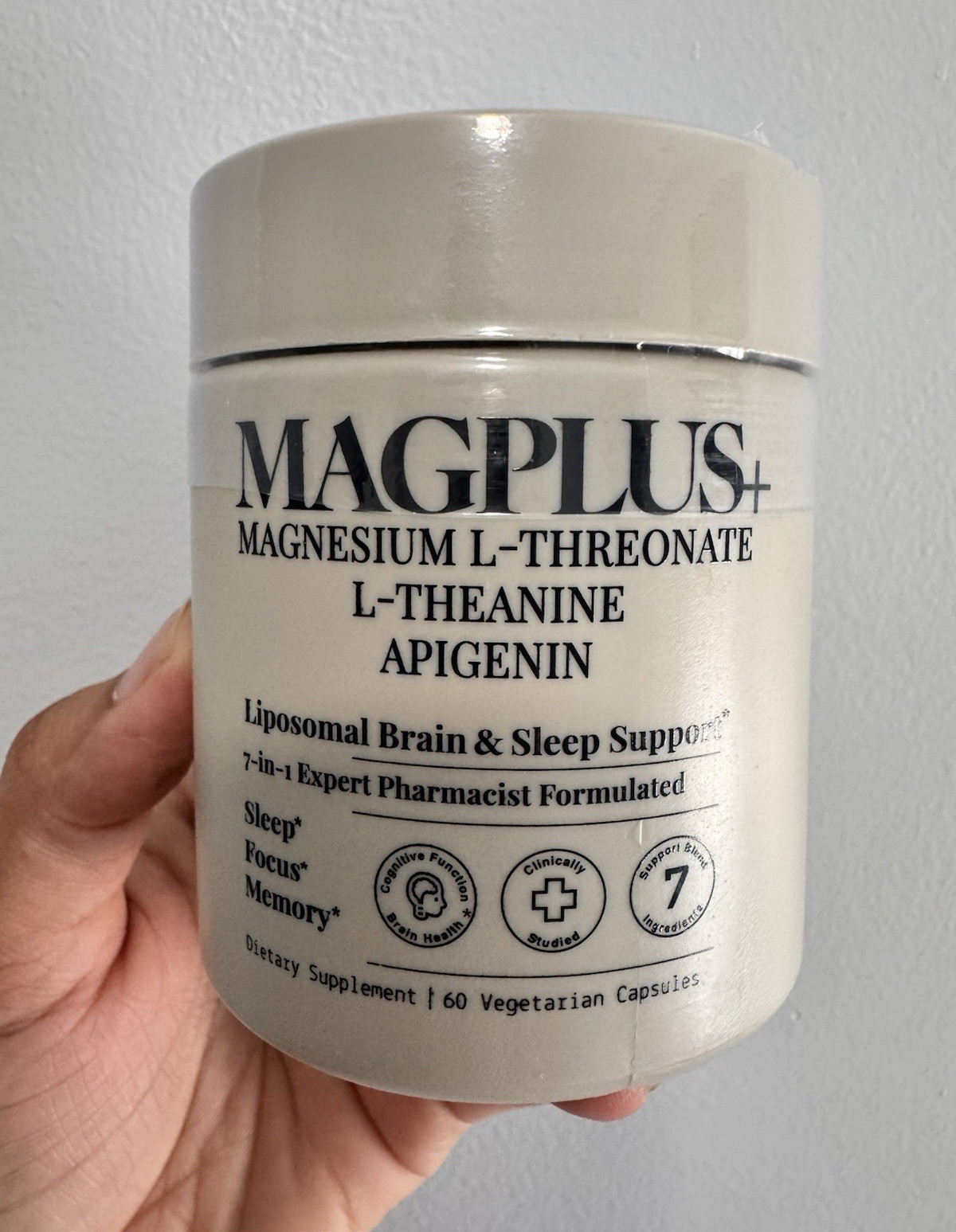 MAGPLUS+ Magnesium L-Threonate Brain & Sleep Support w/ L-Theanine 60 Veg Caps
