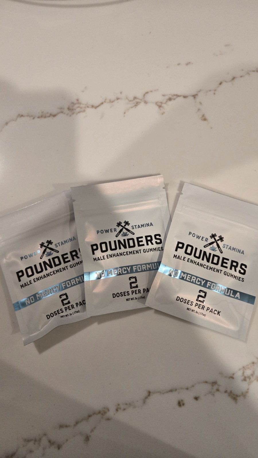 Pounders Male Enhancement 3 packs. 2 Gummies per pack 6 total