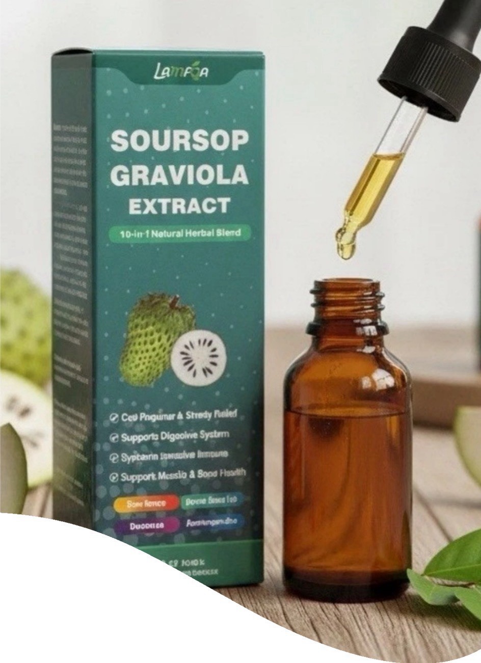 Lamfoa Soursop Graviola Extract Liquid Supplement 60ml Sea Moss Black Seed Oil