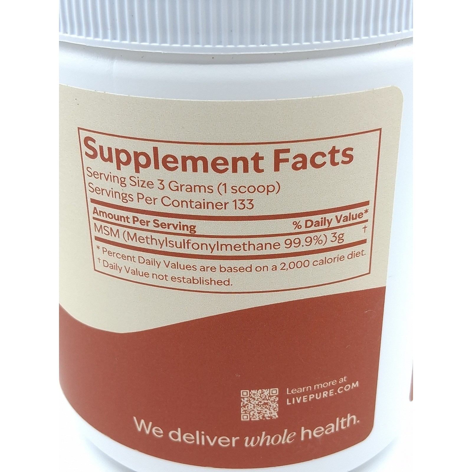 LivePURE Organic Sulfur MSM Bioavailable Sulfur 14.1 oz Opened EXP 9/2027