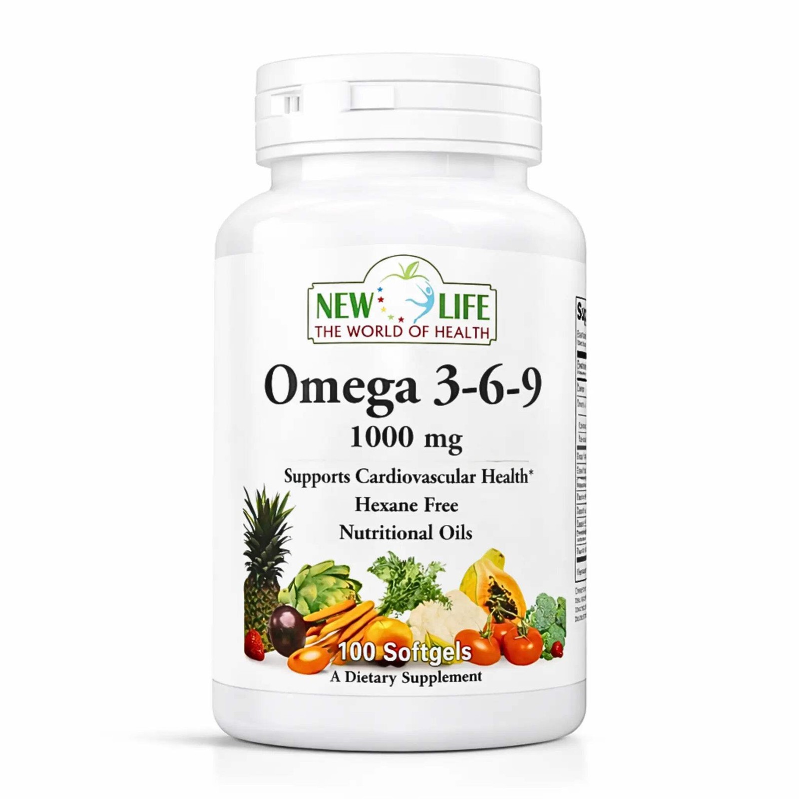 New Life Omega 3-6-9, Cardiovascular Health, Fatty Acid, 100 Softgels