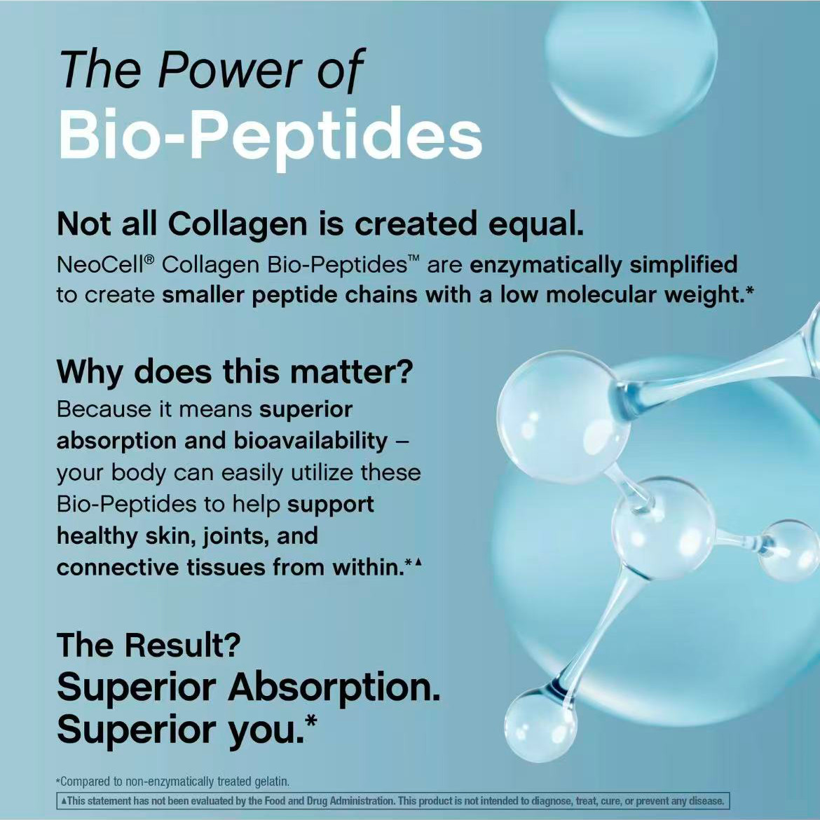 NeoCell Collagen Bio-Peptides Powder 20oz -Grassfed Protein Supplement-Advanced
