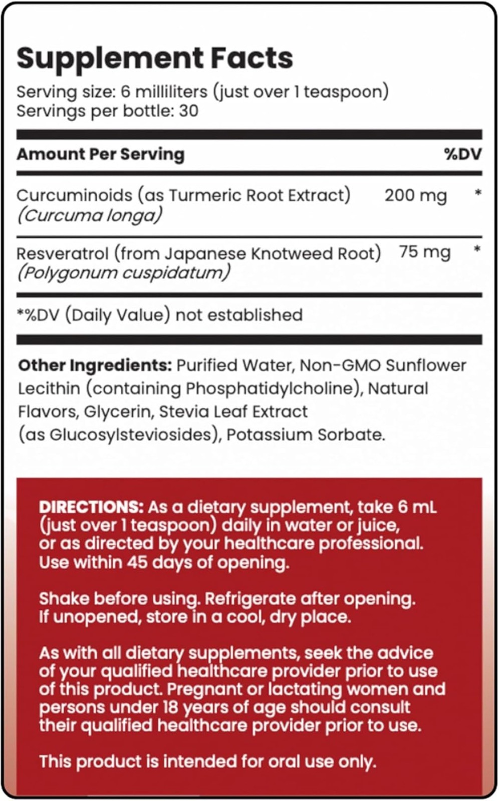 Rho Nutrition Liposomal Curcumin + Resveratrol (1 Pack) – 6 Fl Oz (Pack of 1)