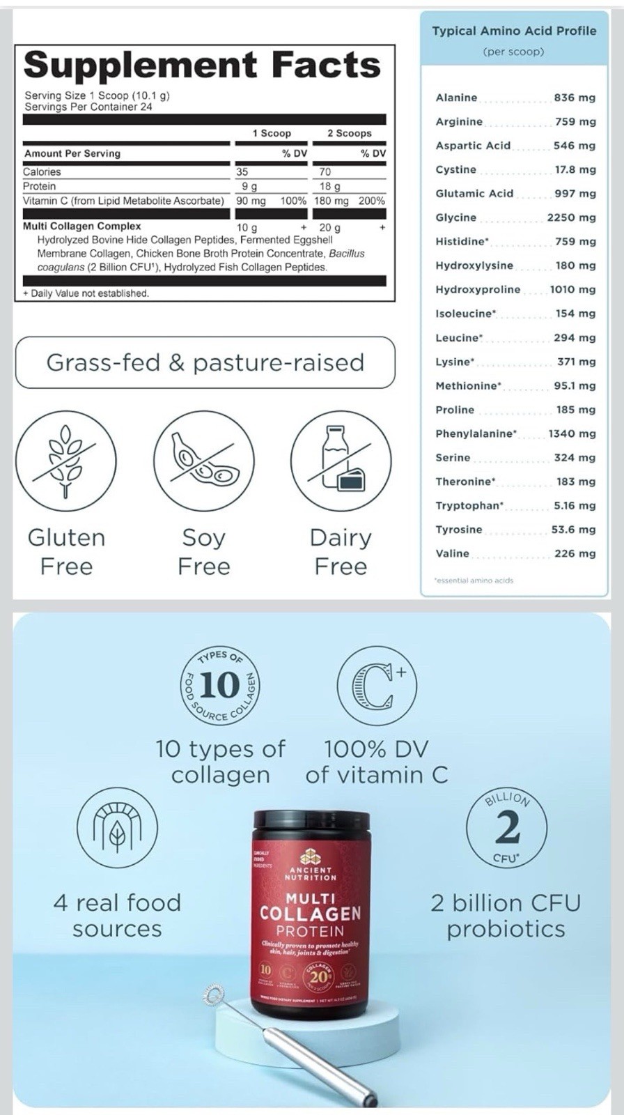 ANCIENT NUTRITION Multi Collagen Protein Powder 7.1 oz EXP 05/2028