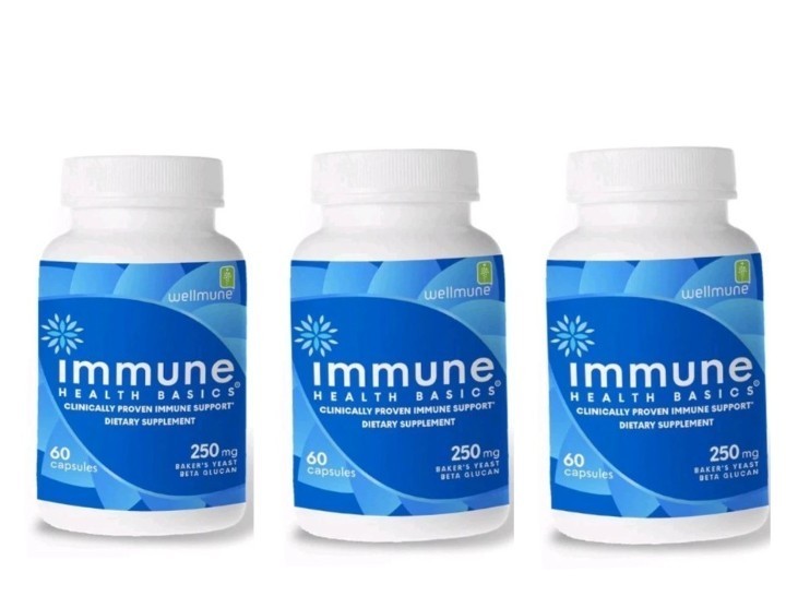 Immune Health Basics Beta Glutan w Immune Support 250 mg,60 Caps X 3 Expired