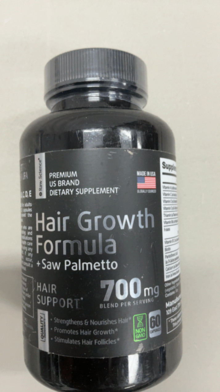 Raw Science Hair Growth Support Formula Saw Palmetto 700 mg