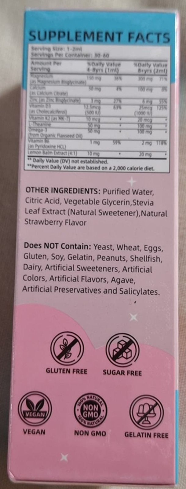 Tookiss Magnesium Complex DROPS / strawberry for Kids 4+ 2fl oz / 60ML Exp 10/27