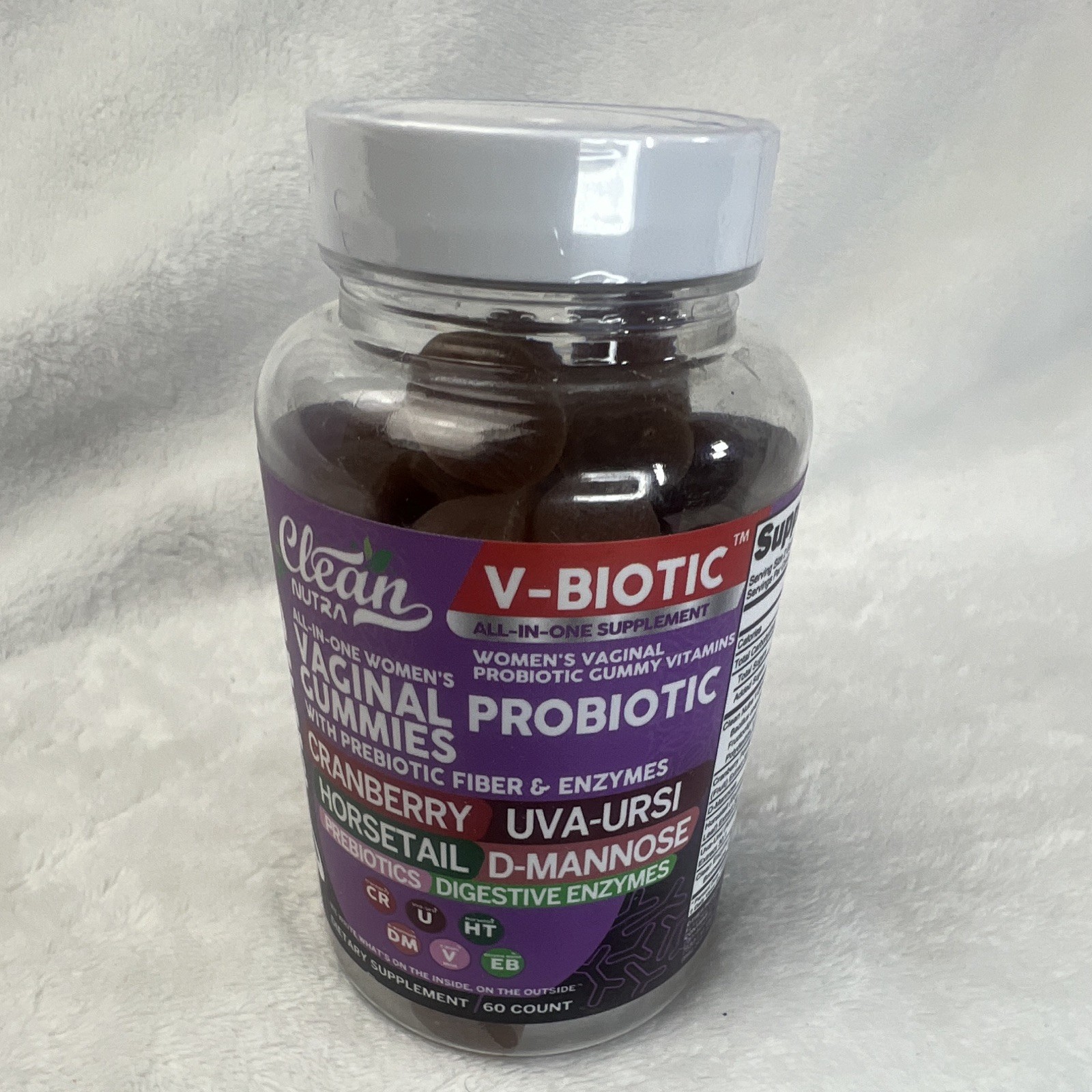 Clean Nutra V-Biotic Women’s Vaginal Probiotic Gummies Cranberry 60 GF 10/26
