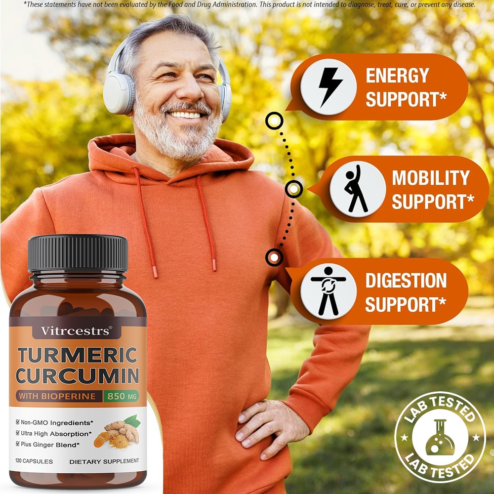Curcuin Extract 800mg 30/60/120 Caps Support Joint Bone Health Non-GMO