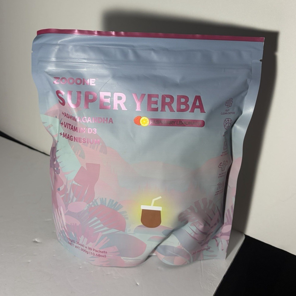 ZOOONE Super Yerba Mate Supplement Powder Raspberry Lemonade 300g