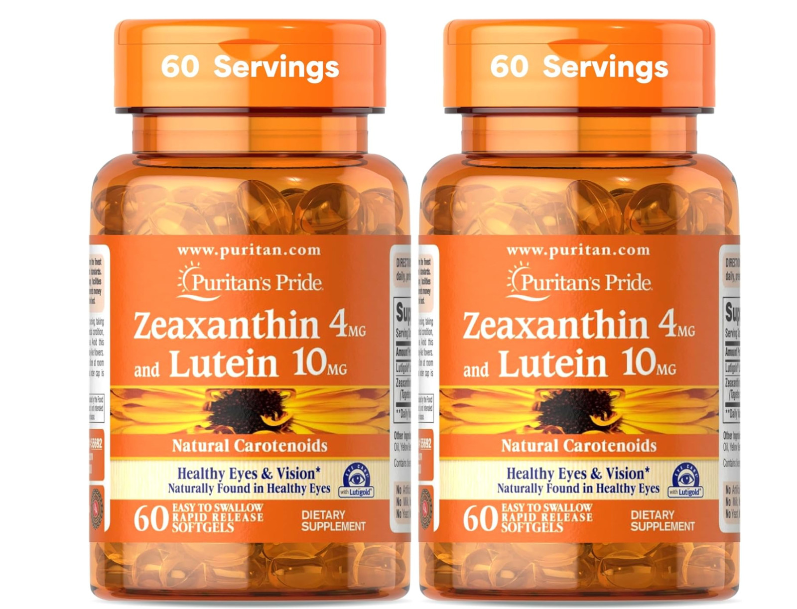 Puritan’s Pride Zeaxanthin 4mg with Lutigold™ 60 Count (Pack of 2)