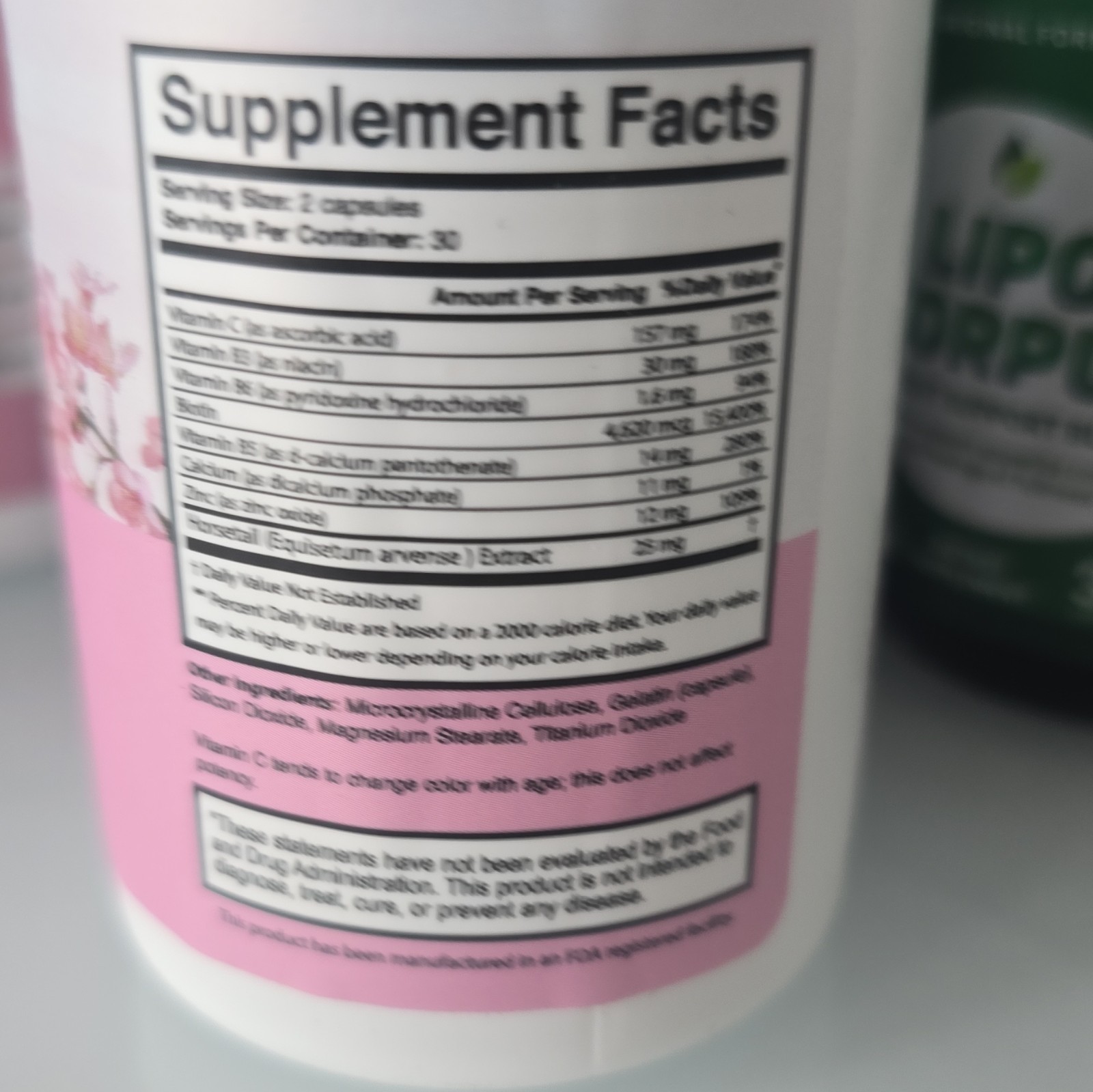 Retikora Hair Skin & Nails Support 60 Capsules Biotin Vitamin C & E Gluten Free