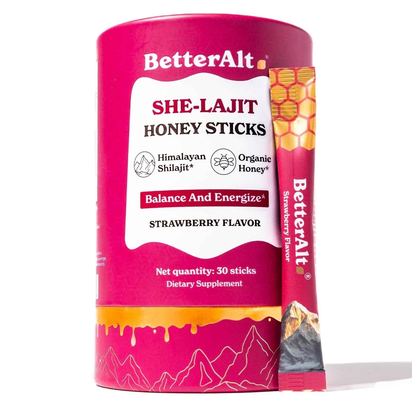 Better Alt Pure Himalayan Shilajit Honey Sticks – Energy & Immune Support