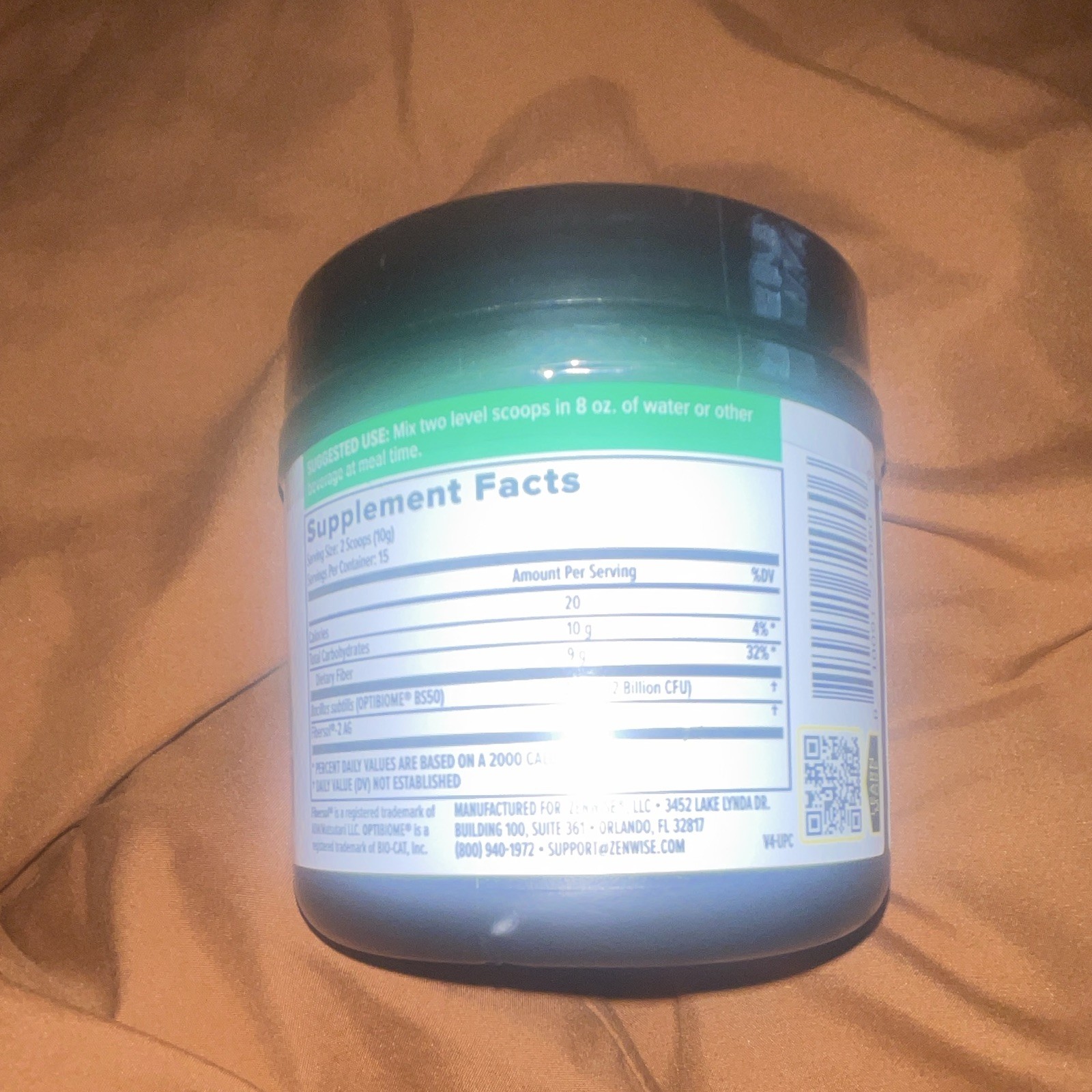 Zenwise Daily Probiotic Fiber Powder Digestive Support Supplement 5.29 oz