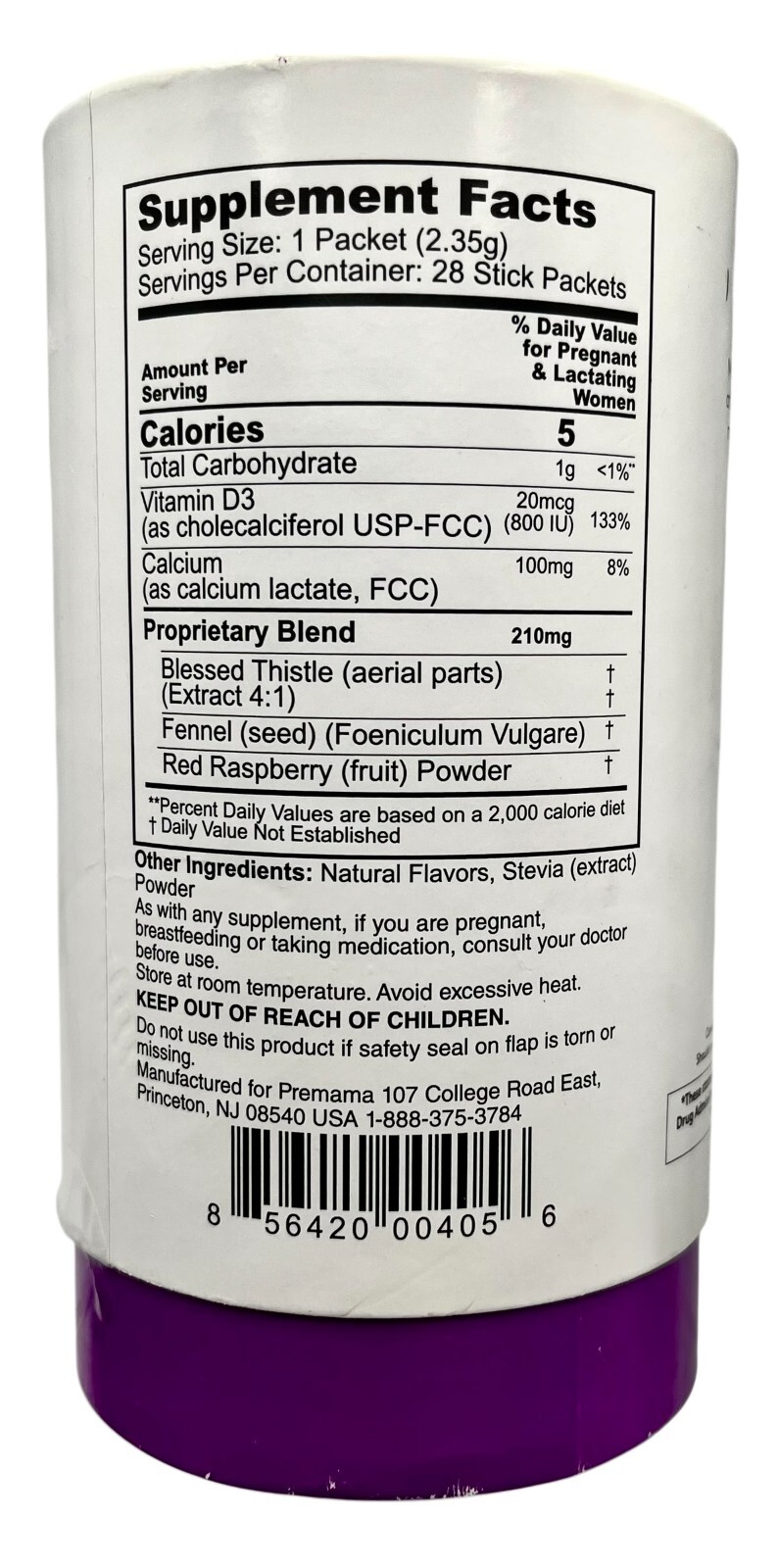 Premama Lactation Support Dietary Supplement Mixed Berry 28 Day Supply Exp 07/25