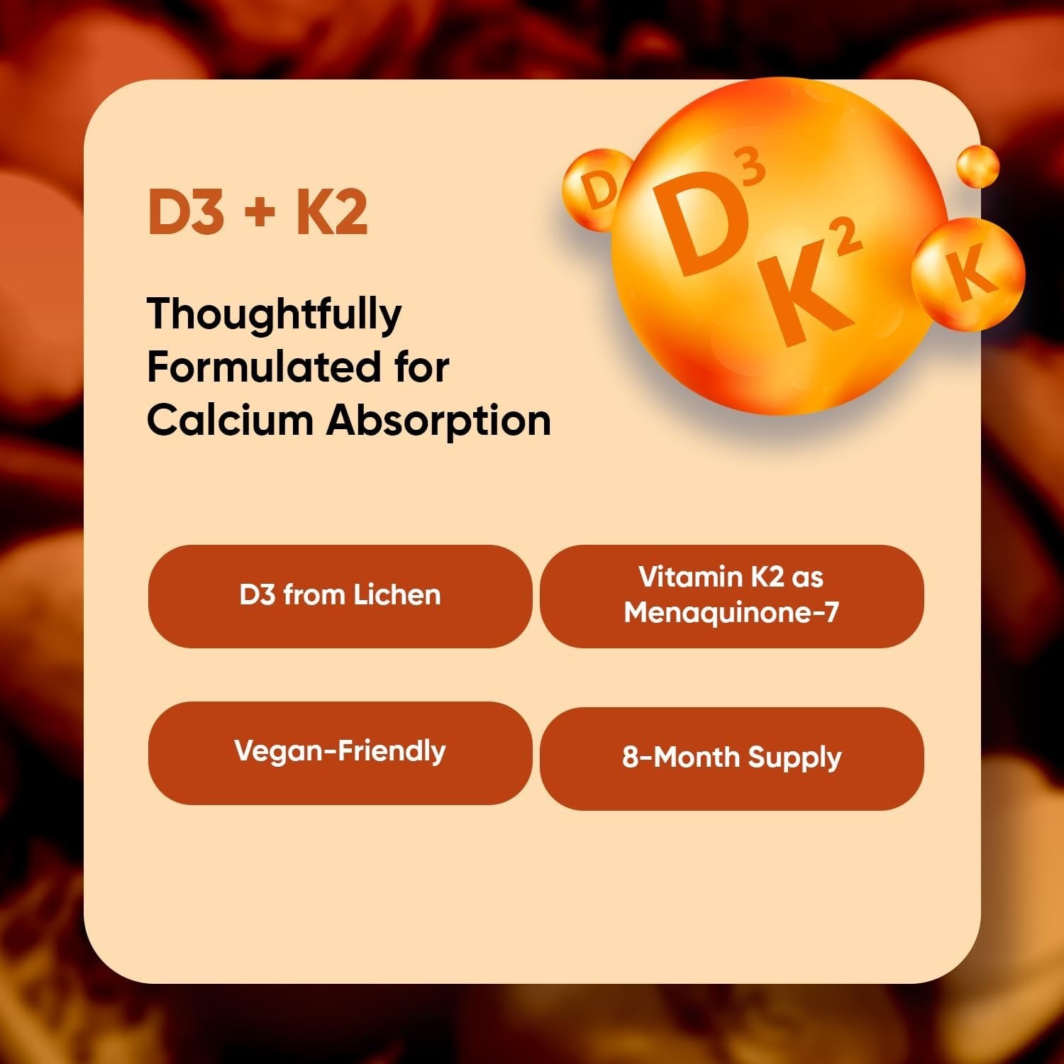 WeightWorld Vitamin D3 + K2 4000 IU 240 Tablets – Bone & Immune Support