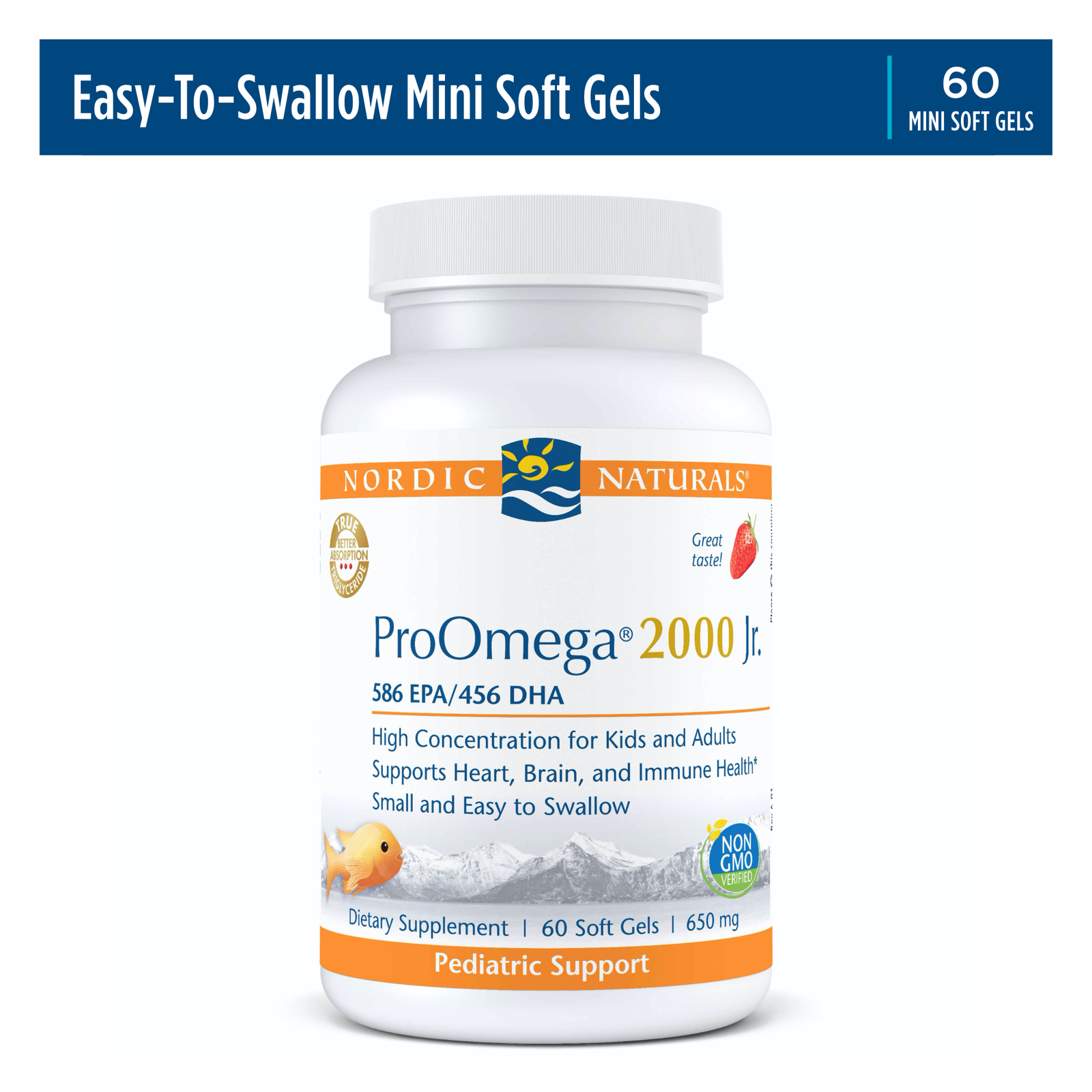 Nordic Naturals ProOmega 2000 Junior – Omega 3 Formula for Teenagers, 60 Ct