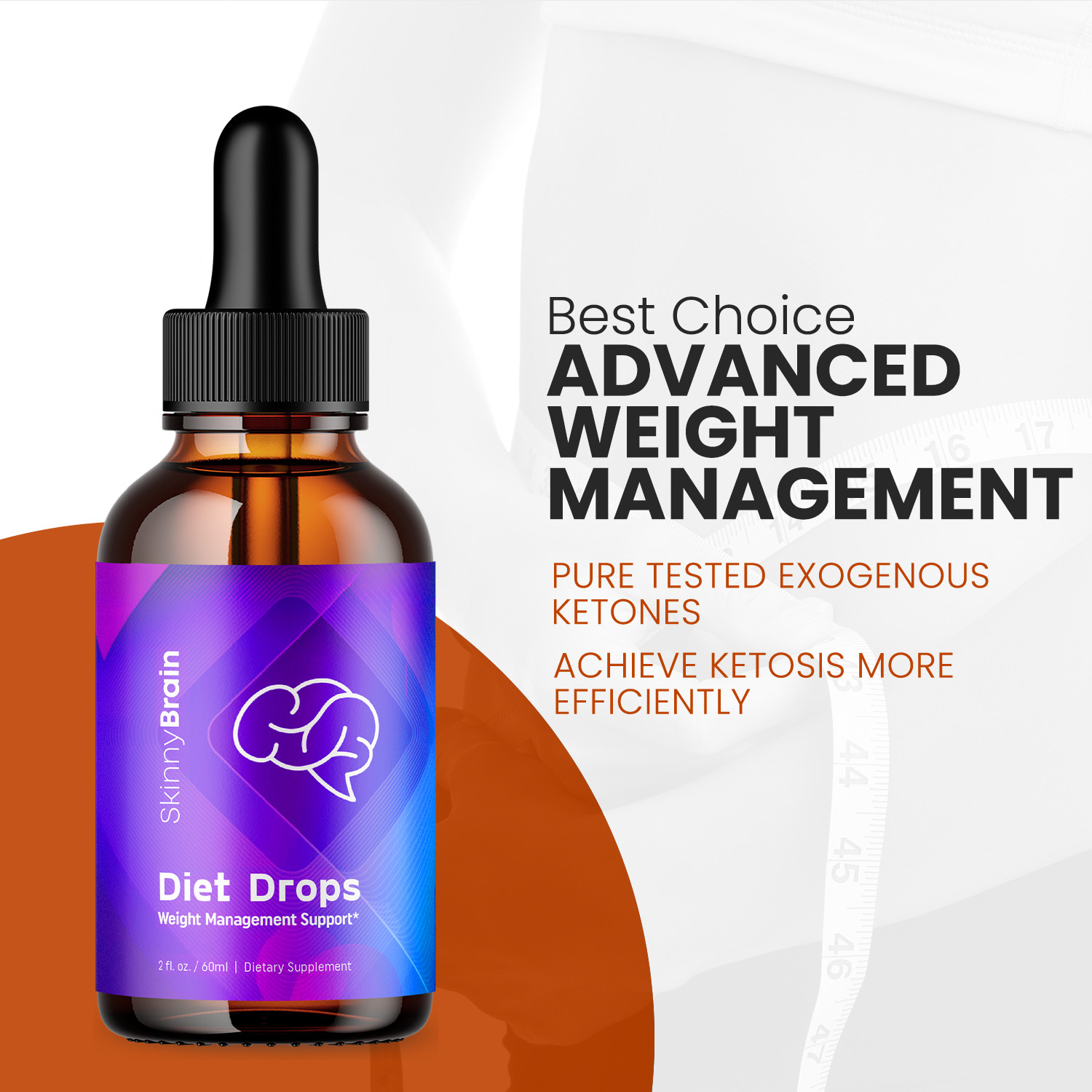 Skinny Brain Diet Drops – Liquid Drops for Weight Management & Support (1 Pack)