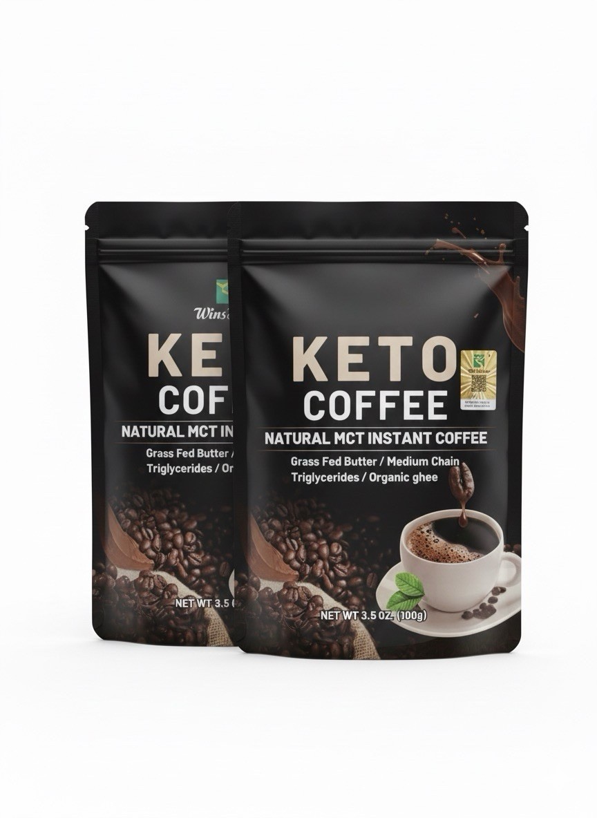 Keto Coffee Natural MCT Instant Coffee Grass Fed Butter & Ghee Blend 100g Pouch!