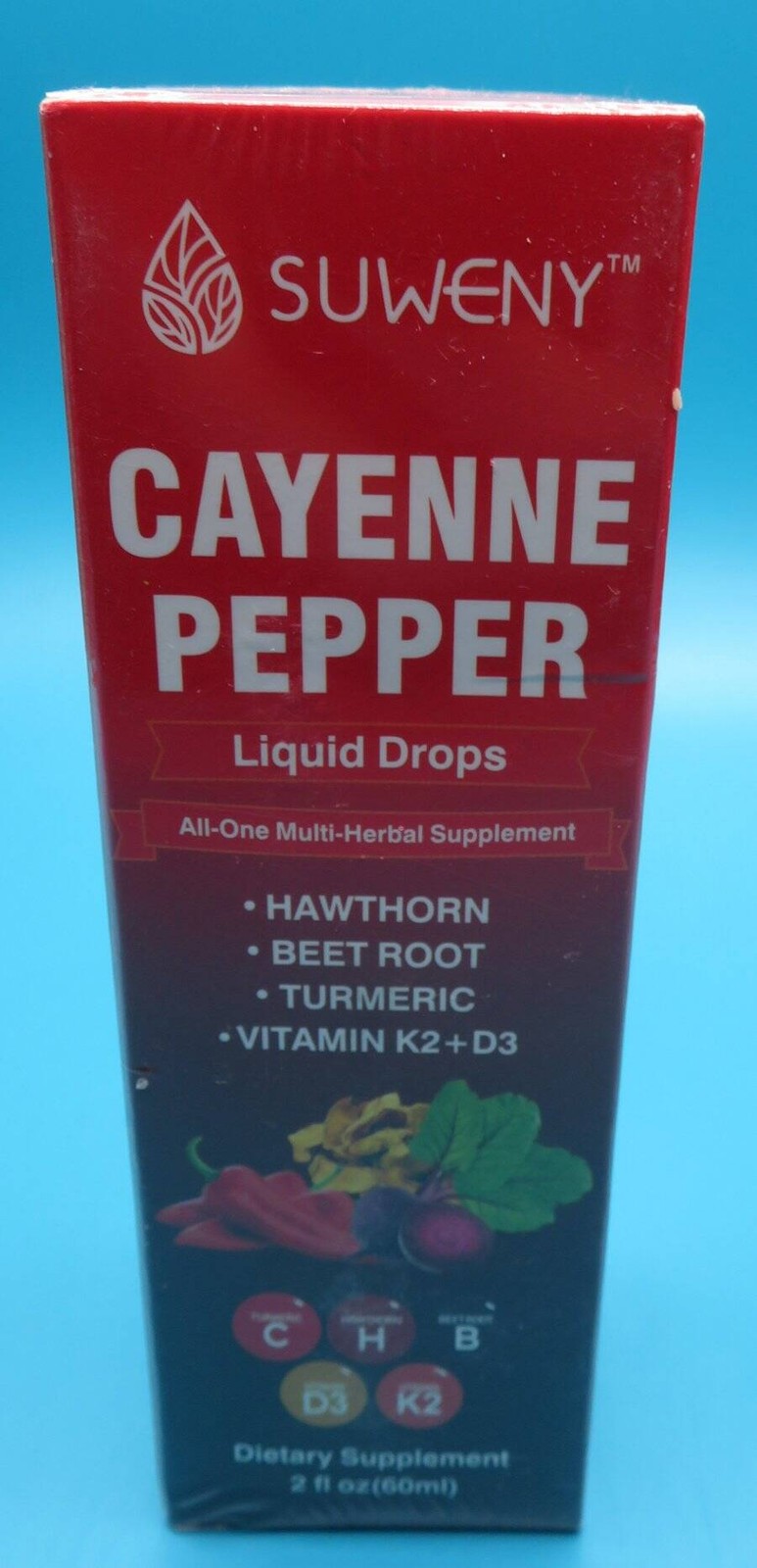 Suweny CAYENNE PEPPER Liquid DROPS Dietary Herbal SUPPLEMENT 2 fl Oz (60 ml)