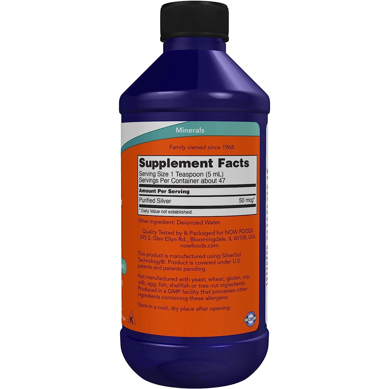 NOW Silver Sol Patented Silver Supplement, 8 Fluid Ounces