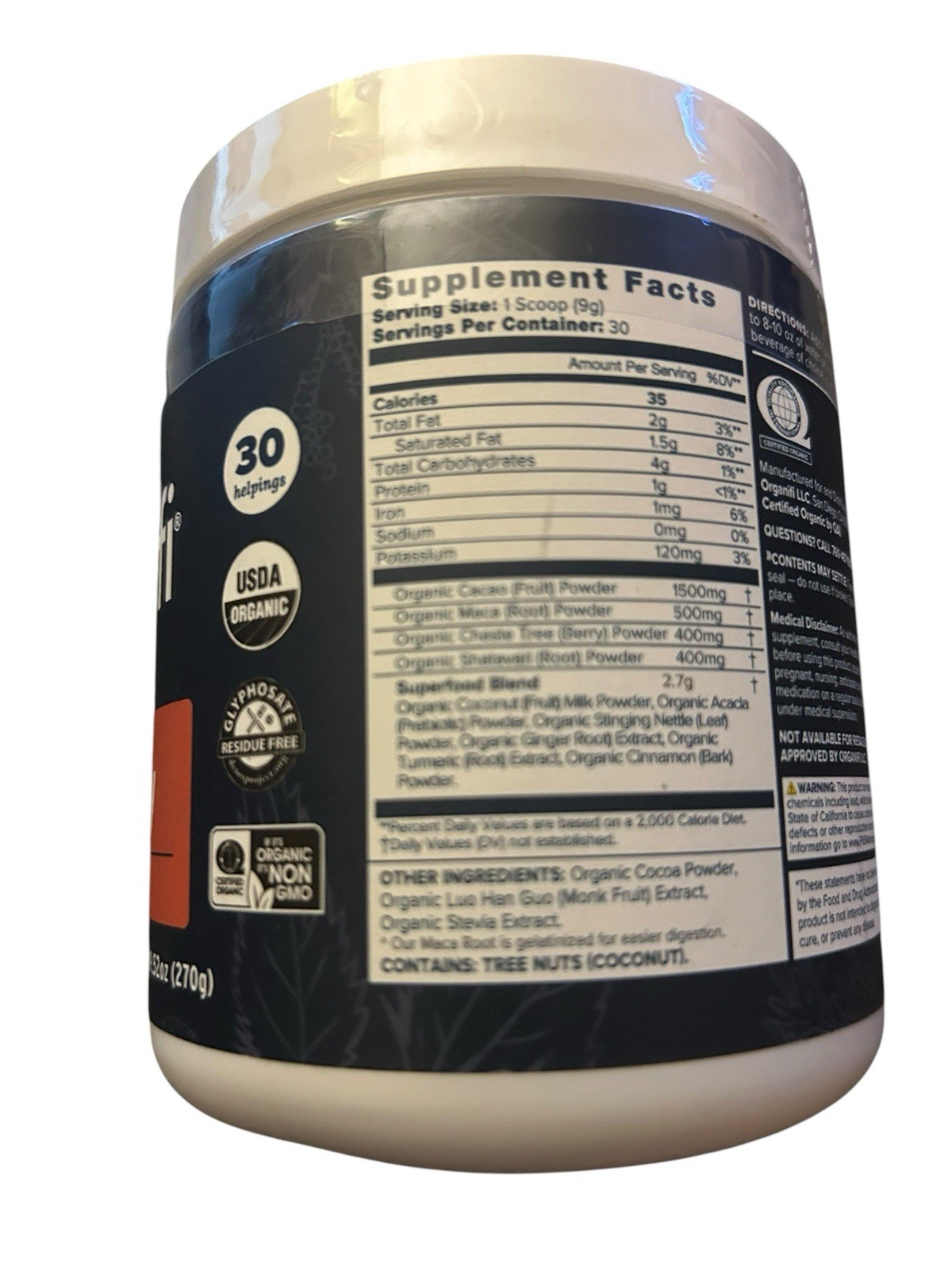 New Organifi Harmony Hormone Support Eases PMS Symptoms Cacao 9.52 Oz 4/28