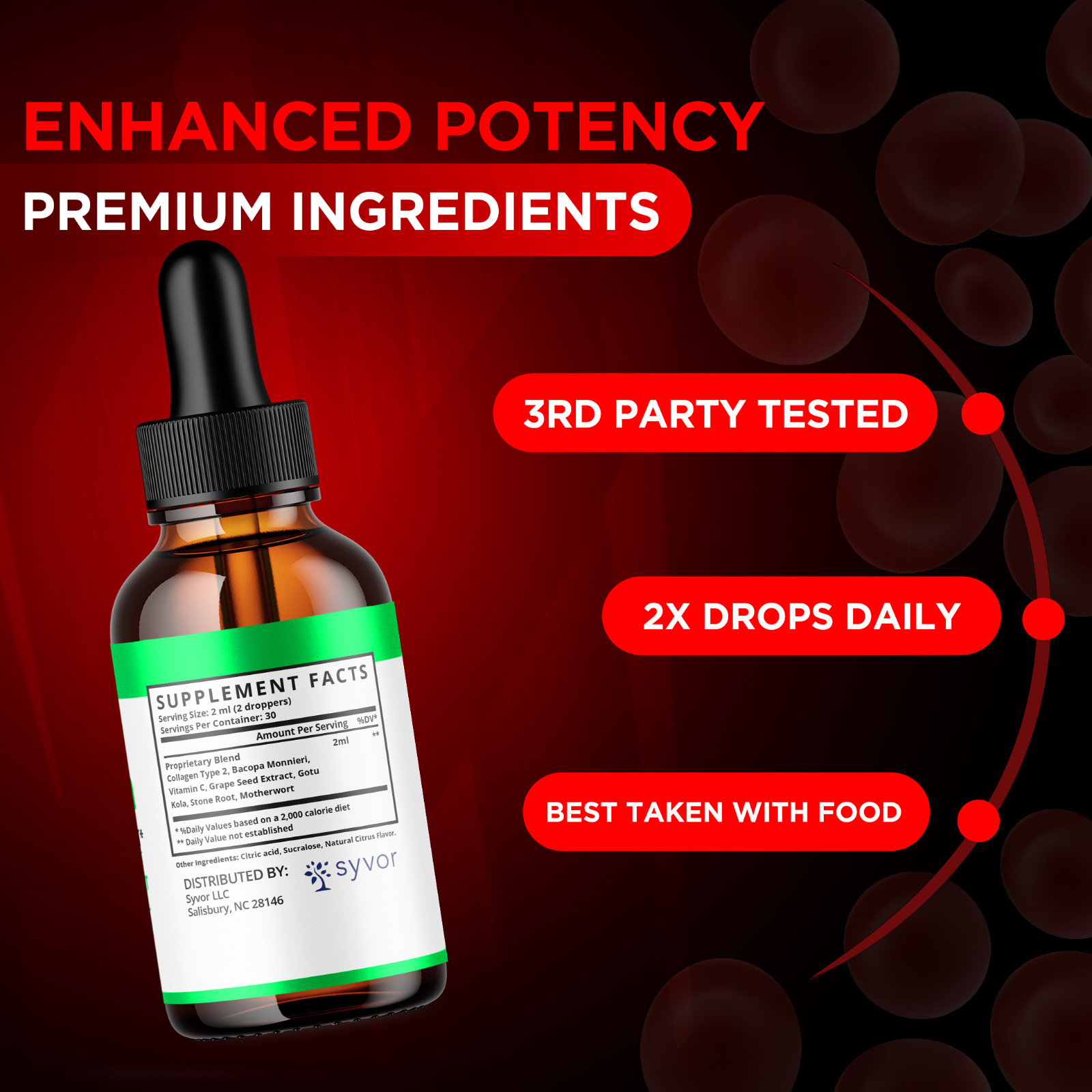 (1 Pack) Sug Clean Blood Support Formula Drops Advanced Vitamin Supplement 2ML