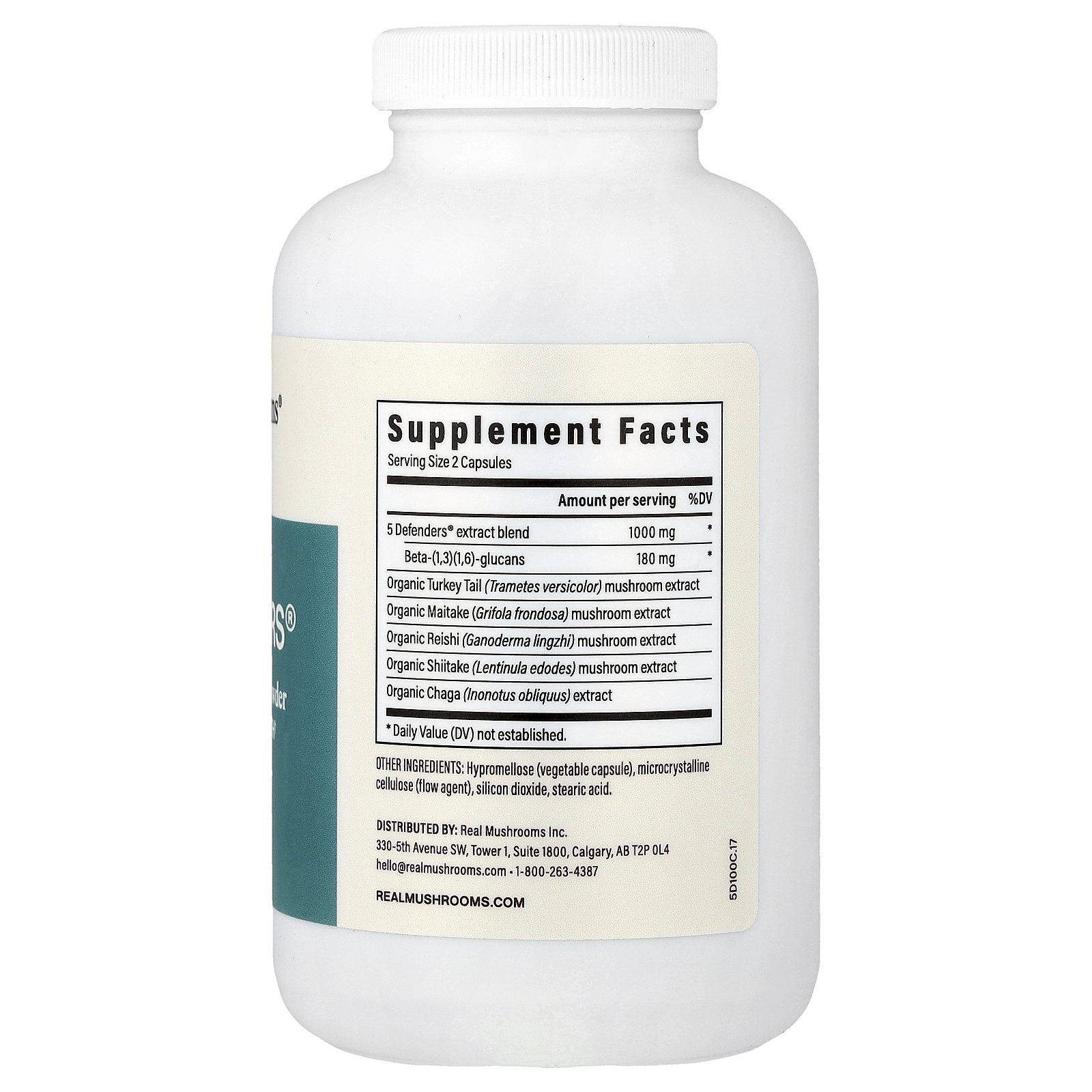 5 Defenders®, Mushroom Extract Powder, 200 Capsules