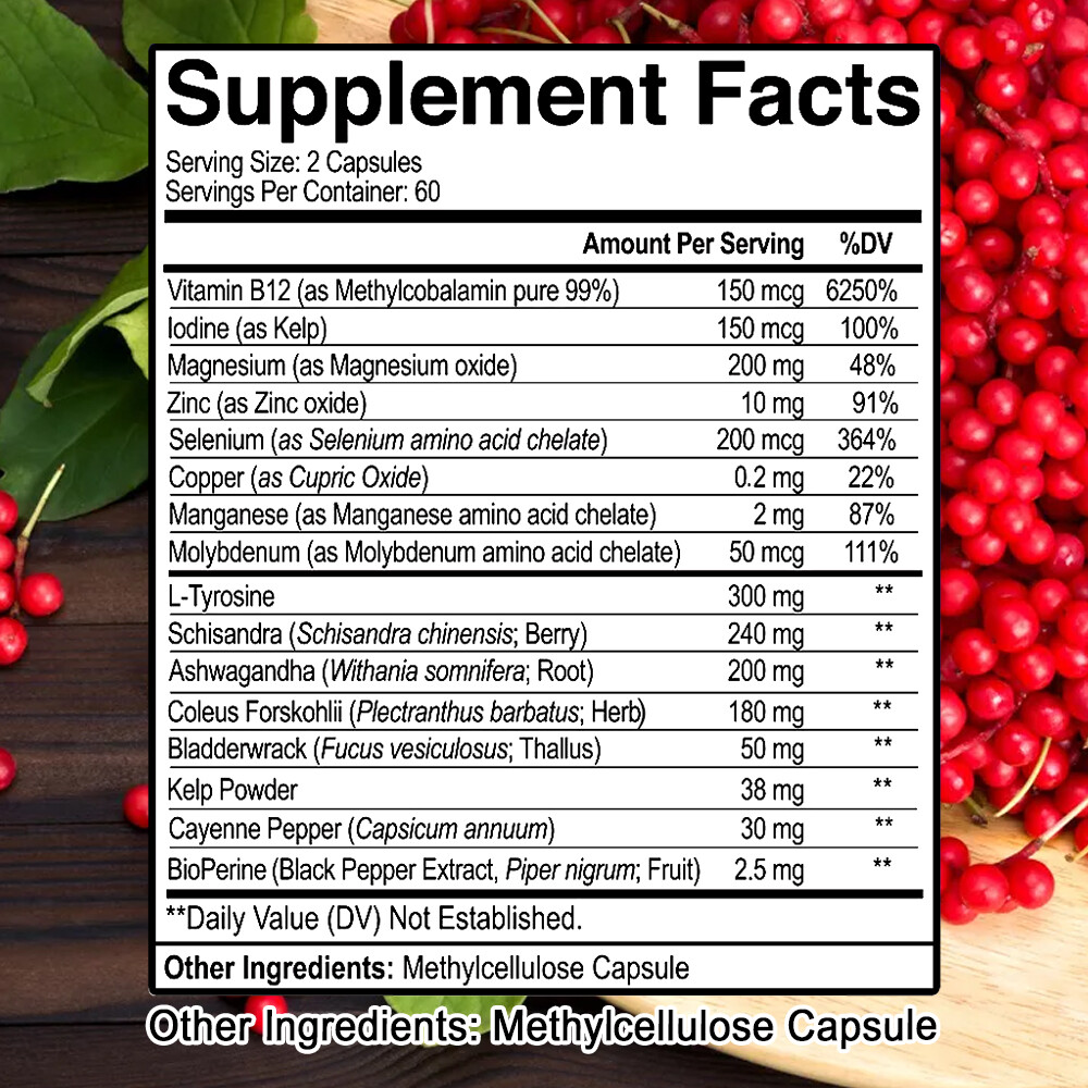 THYROID HEALTHY Boosts Metabolism Lose Weight Staying Alive 30-120 Capsules