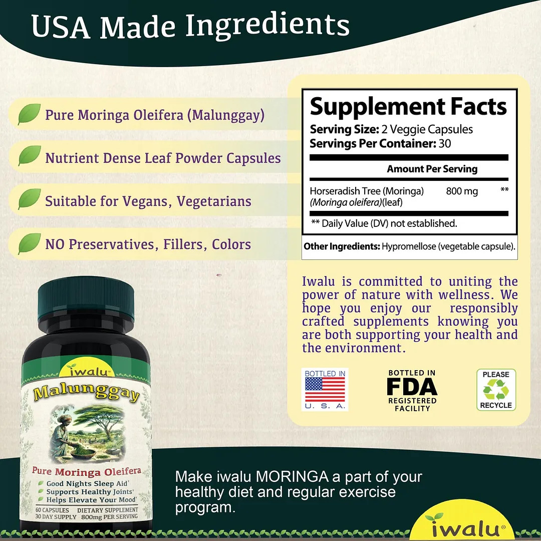 Polvo De Moringa Oleifera | Mejora Suplemento Pastilla Hombre Mujer ENVIO GRATIS