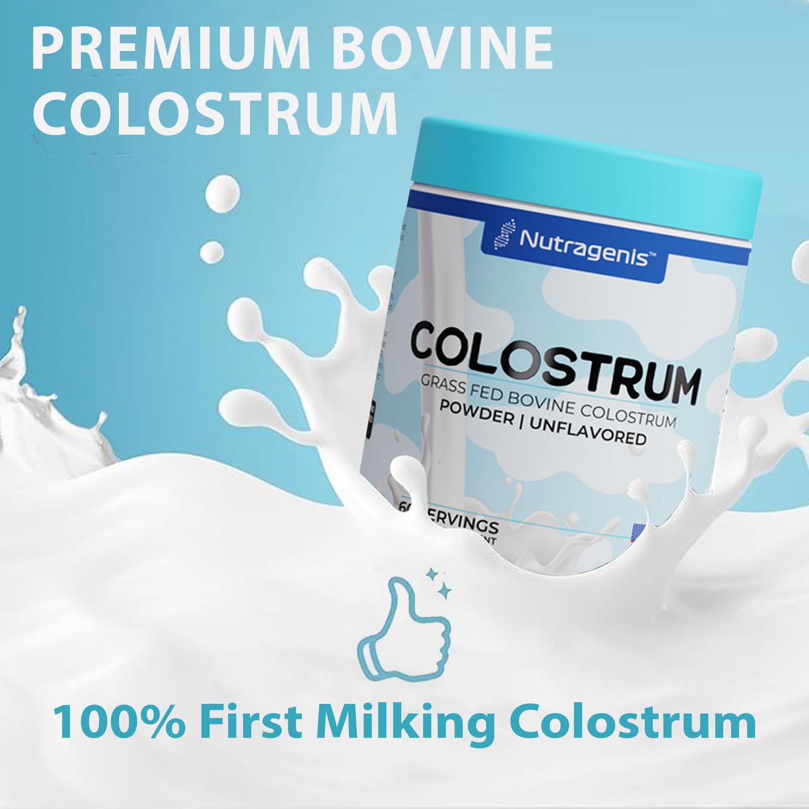 Colostrum™ Premium Powder for Gut Health, 4.23 Ounce (Pack of 1), White