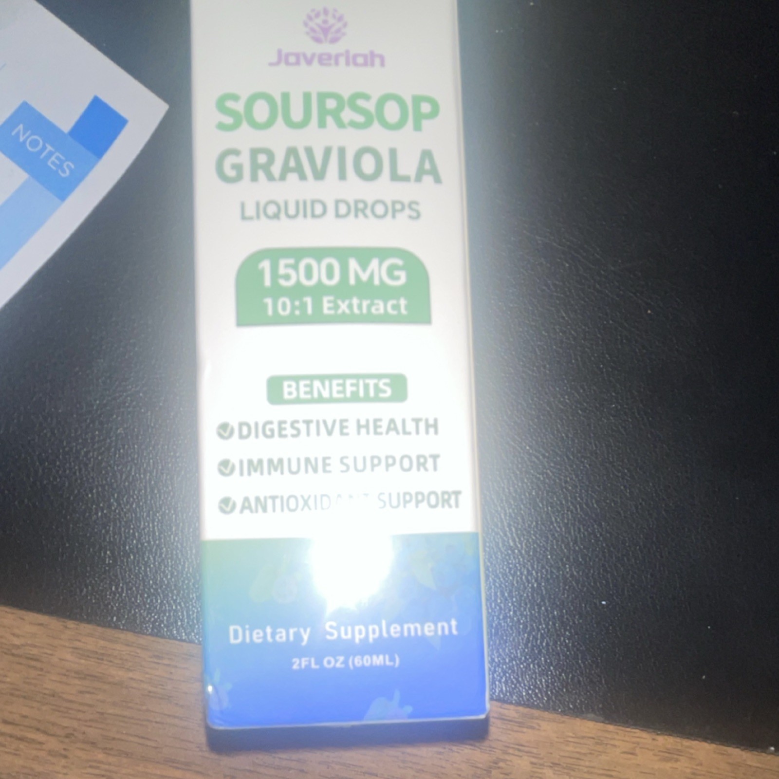 Javeriah Soursop Graviola 1500mg 10:1 Extract Liquid Drops 2 fl oz 60ml