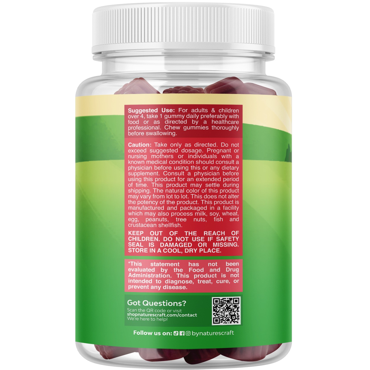 Natures Craft Kids Elderberry Gummies with Zinc and Vitamin C Vegan Non-GMO 30ct