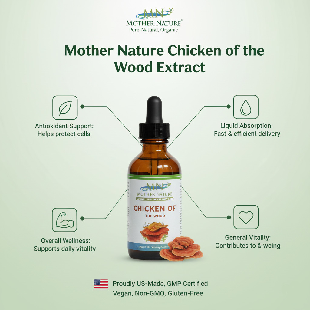 Chicken of the Woods Mushroom Extract Liquid Drops 2oz Immune Digestive Support