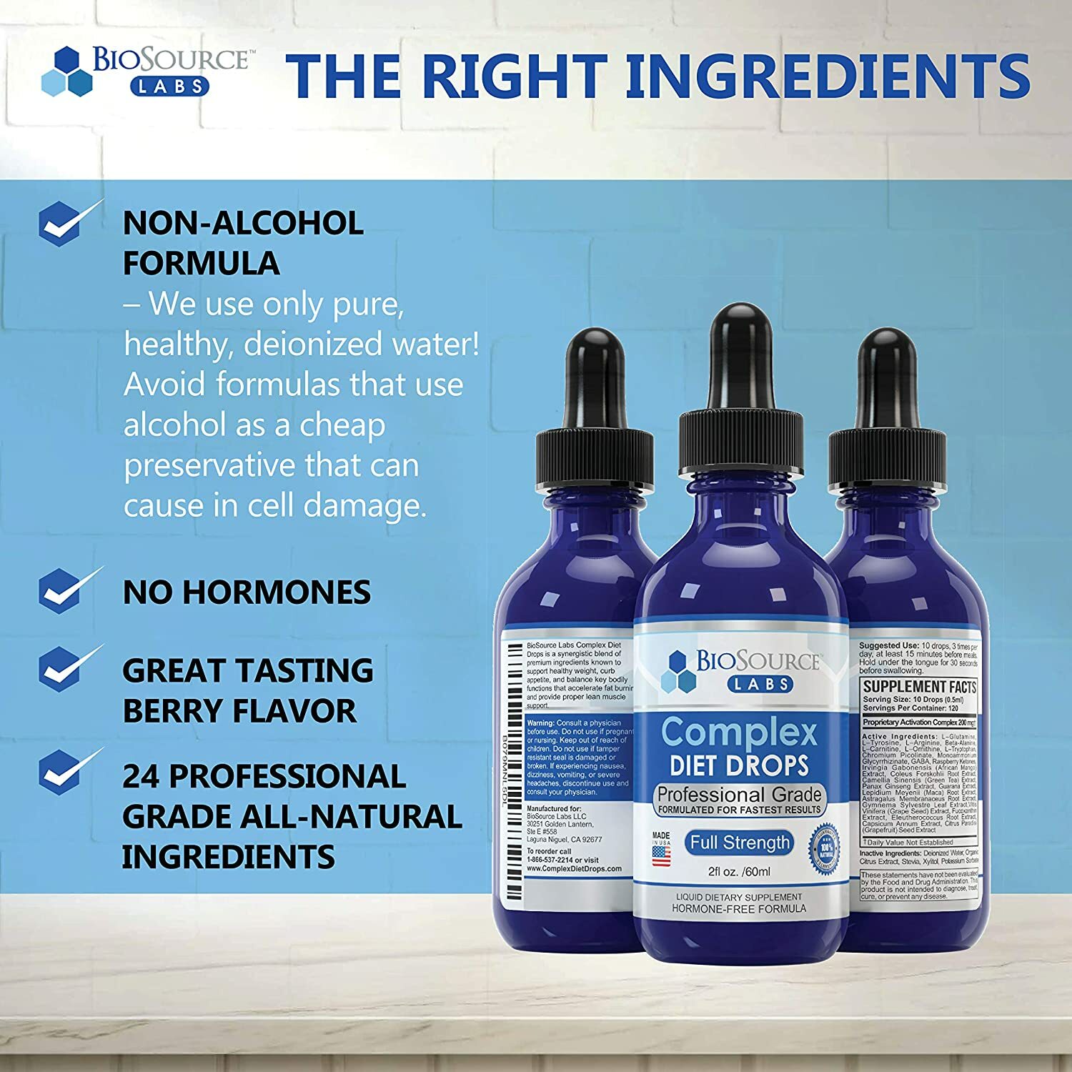 BioSource Labs Complex Diet Drops – Natural Weight Management Drops Unisex 2 oz