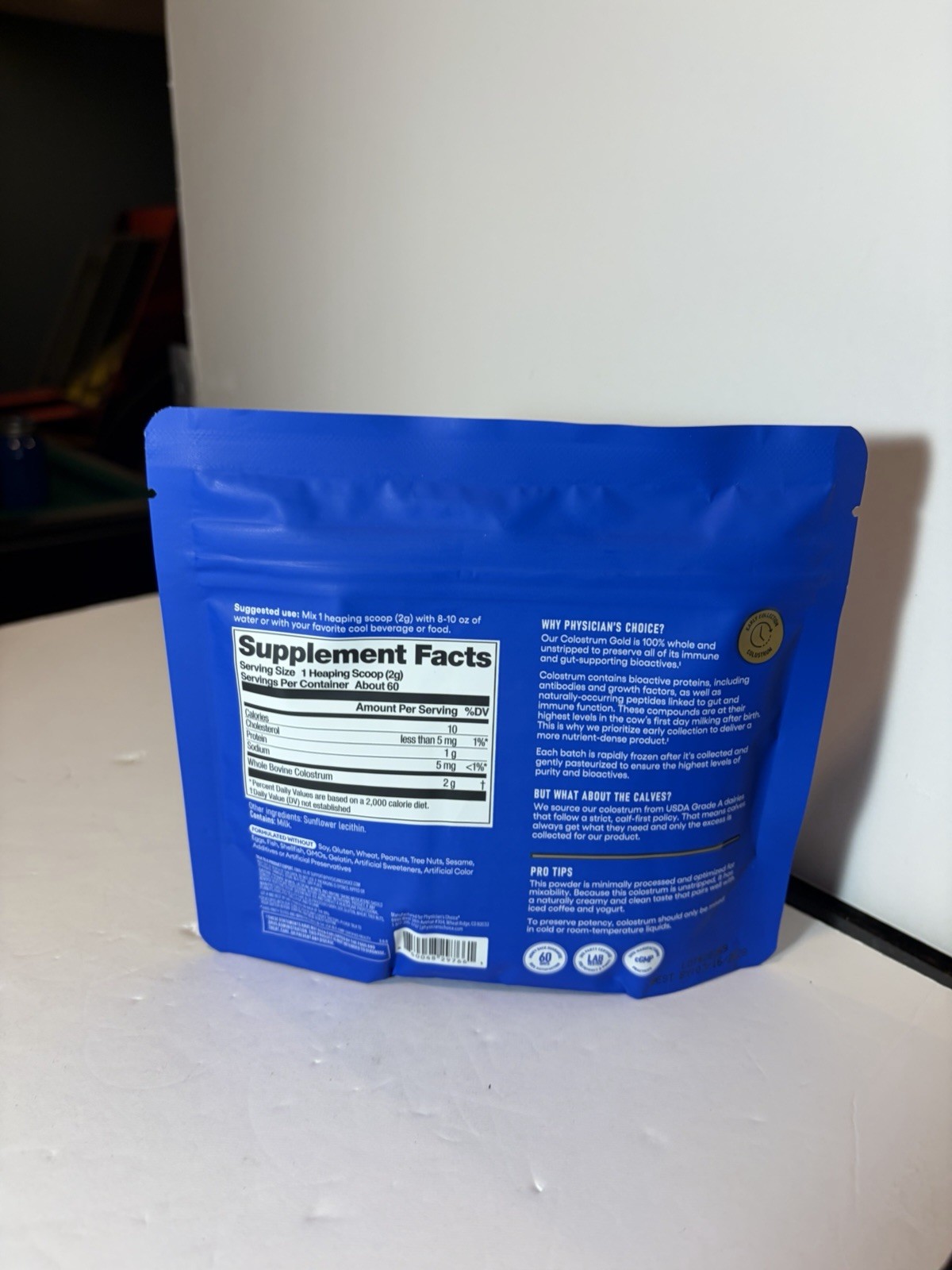 Physician’s Choice Colostrum Gold Powder Immune Support Gluten-Free 4.23oz