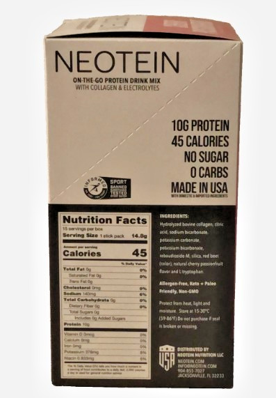 NEOTEIN Protein Drink Mix with Collagen & Electrolytes ~ 1 single serving stick