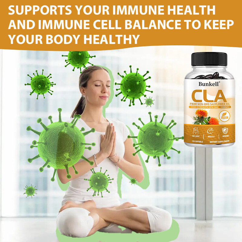 CLA 1000mg Max Potency CLA Safflower Oil Weight Supplement Immune Muscle Support